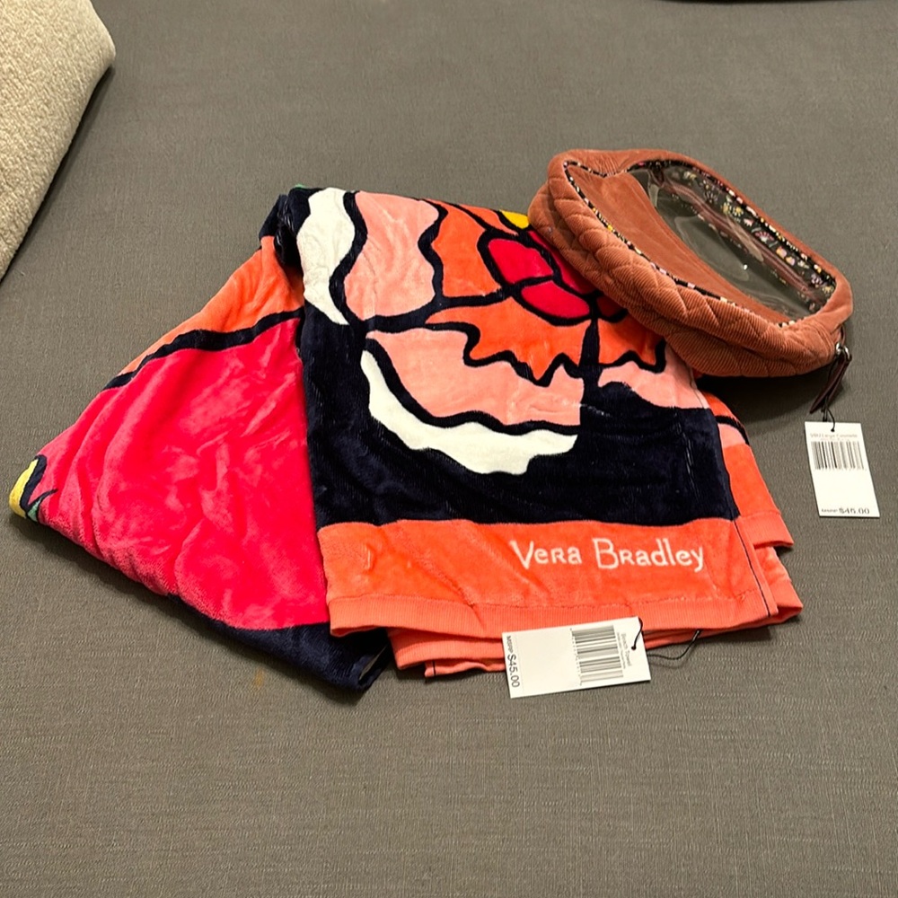 Vera Bradley beach towel and beach bag
